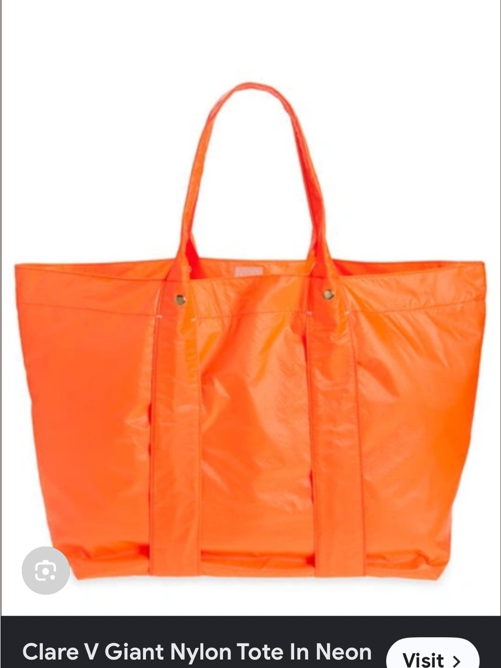 Clare V Neon Orange Nylon Tote